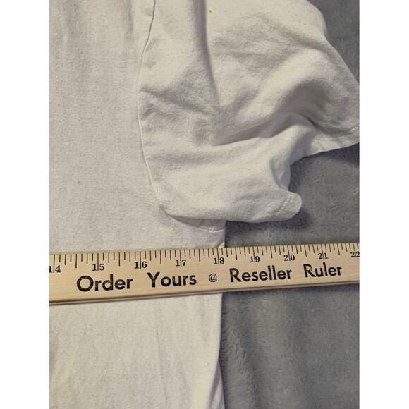 Nike Air Jordan T-shirt Medium White Multi-Colored Flight Club Runs Small Flaws - Picture 5 of 11